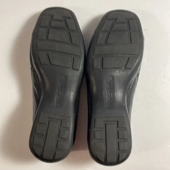 Naturalizer Natural Sole Black Leather Slip On Loafer Shoe Contrast Stitching 7M - Picture 7 of 10